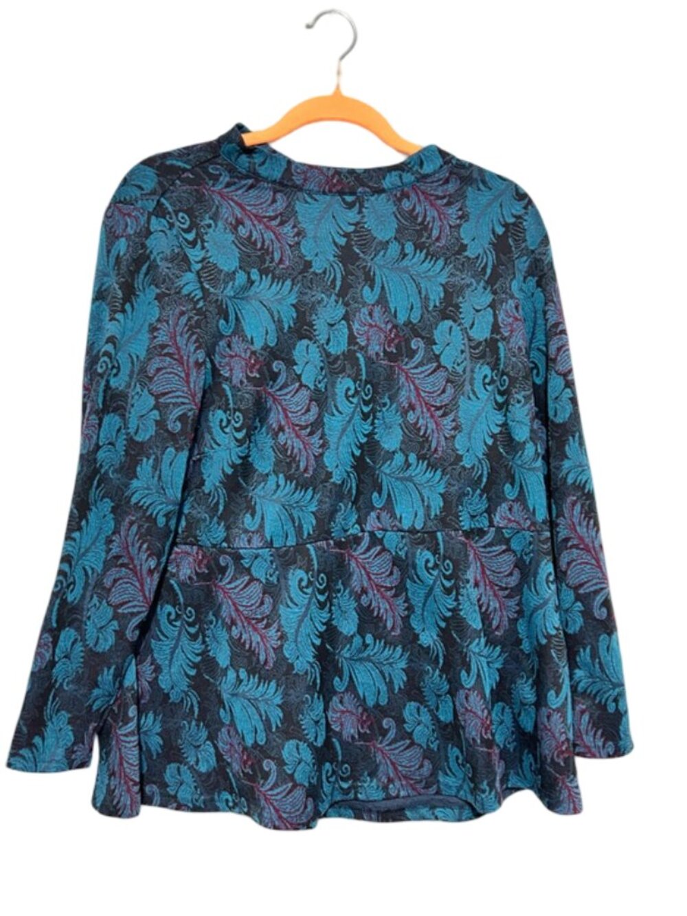 Modcloth 2XL Blue Floral Peplum Blouse